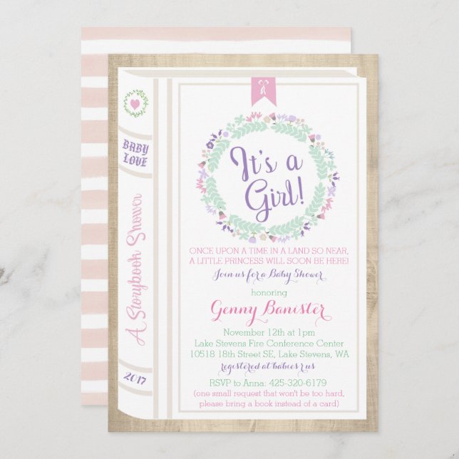 Story Book Baby Shower Invitation (Front/Back)