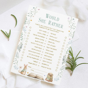 Story Book Baby Shower Would She Rather Game Card