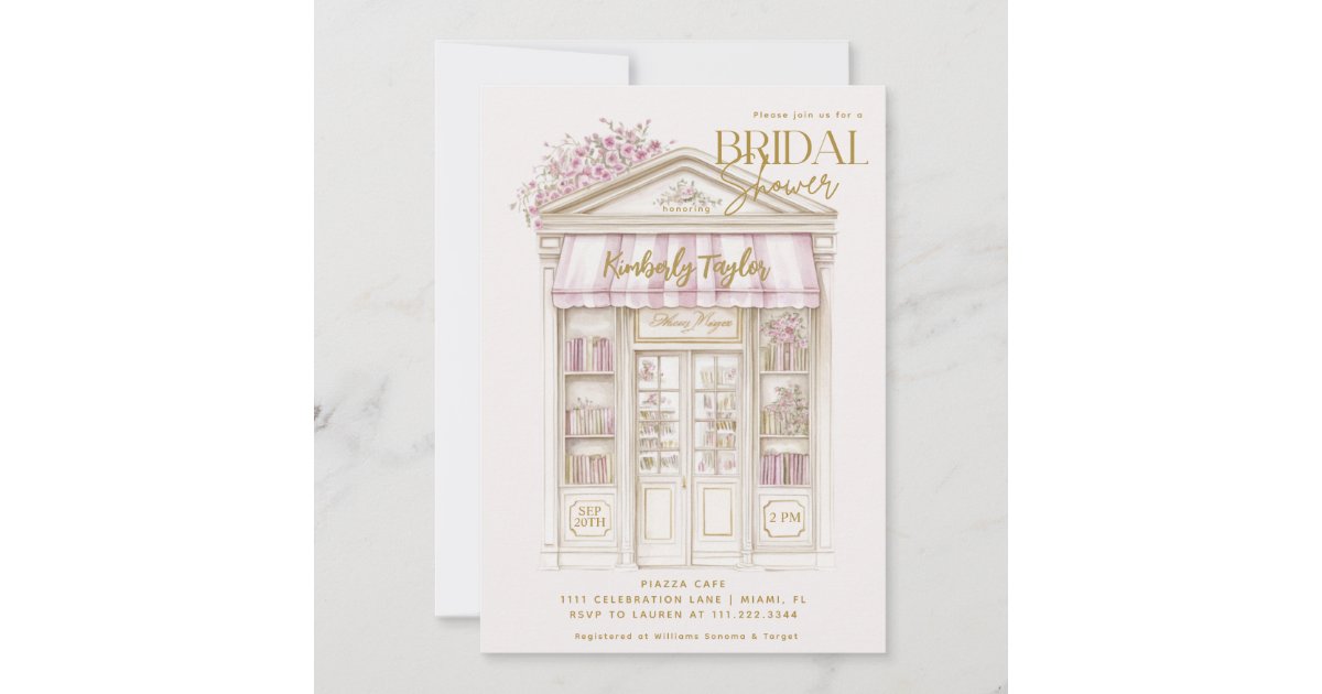 Story Book Bookstore Library Bridal Shower Invitation | Zazzle