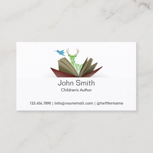 Customizable Story Book Children's Author Business Card