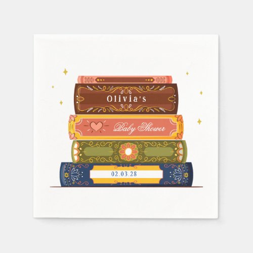 Story Book Library Onto Next Chapter Baby Shower Napkins