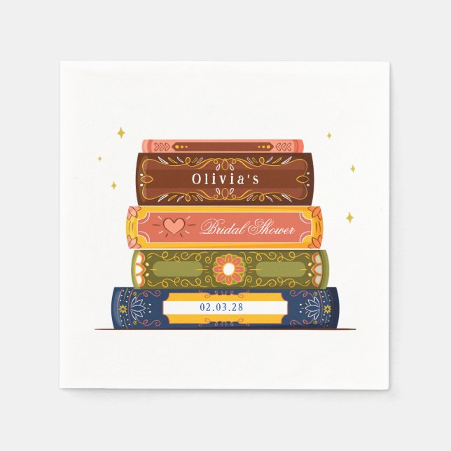 Story Book Library Onto Next Chapter Bridal Shower Napkins (Front)