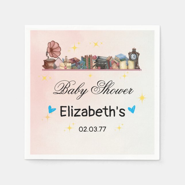 Story Book Library The Next Chapter Baby Shower Napkins (Front)