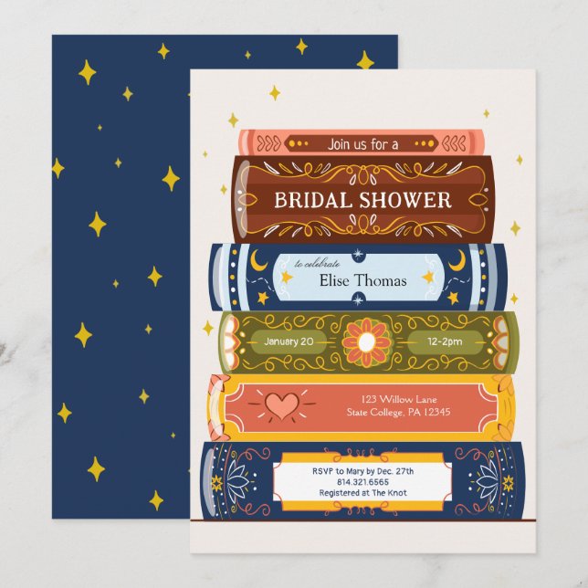 Story Book Library The Next Chapter Bridal Shower Invitation (Front/Back)