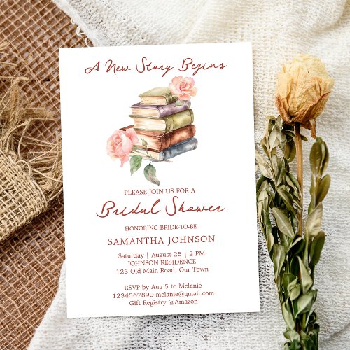 Story book new chapter bridal shower invitation