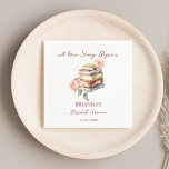Story book new chapter bridal shower printed napkins<br><div class="desc">Story book new chapter bridal shower monogram printed napkins template personalized tableware,  books reading themed bridal shower napkins personalized table decor,  watercolor pile of books and blush roses casual handwriting font bridal shower theme for bookworms</div>