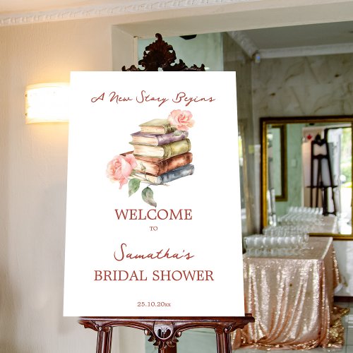 Story book new chapter bridal shower welcome sign