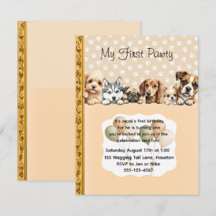 Story Book Puppy Pawty Birthday Digital Download Invitation