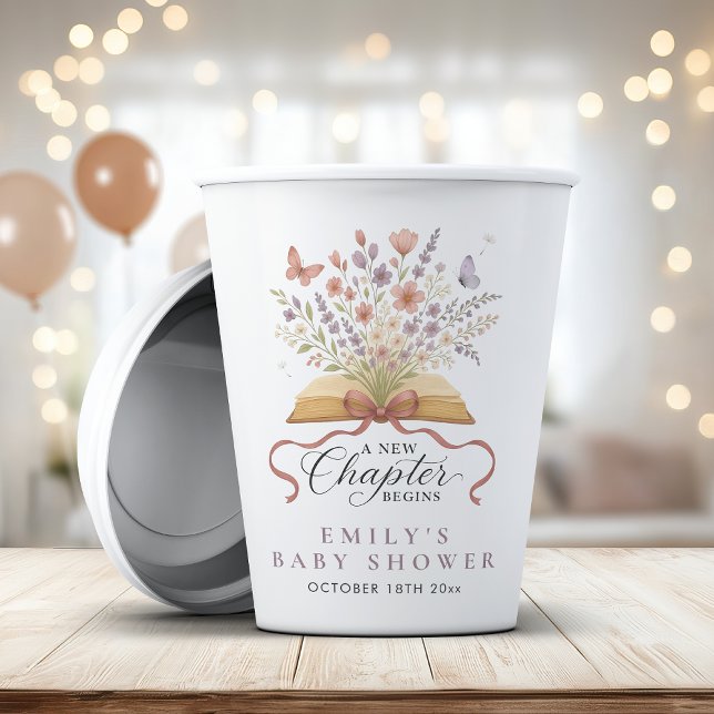 Story Book Wildflower Baby Shower Paper Cups (Creator Uploaded)