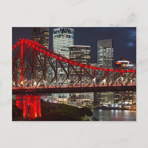 Story bridge Brisbane city skyline Australia dusk Postcard