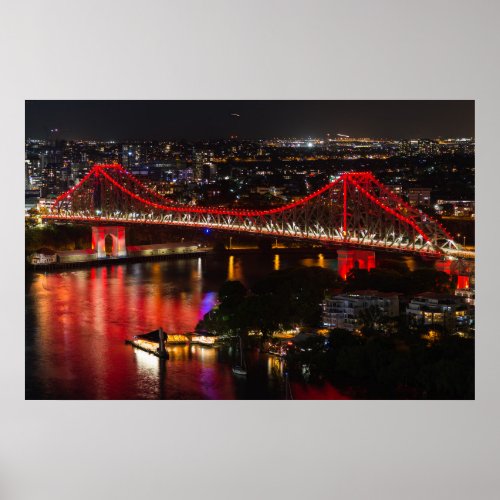 Story bridge  Brisbane city skyline Australia Poster