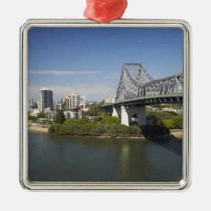 Story Bridge, Brisbane River, and Kangaroo Metal Ornament