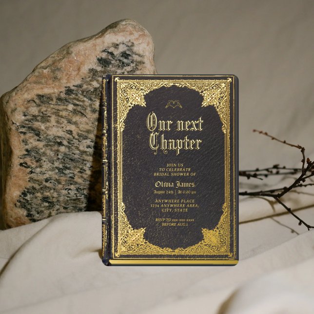 Story fairy tale library book bridal shower foil invitation (Creator Uploaded)