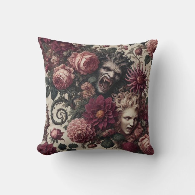 Story of Blood – Gothic Victorian Throw Pillow (Front)