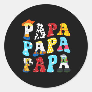 Story Papa Toy Boy Story Dad Fathers Day Tee For M Classic Round Sticker