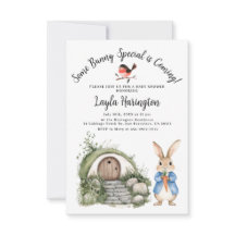 Story Rabbit Boy Baby Shower Forest Burrow Garden