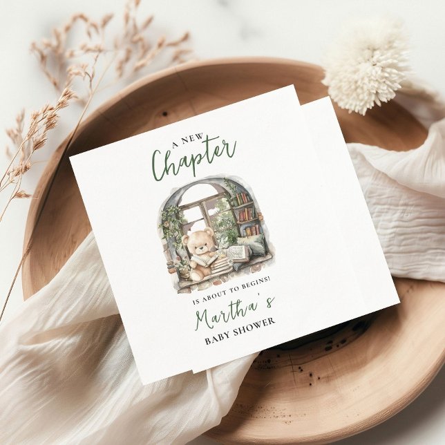 Storybook A New Chapter About Begins Baby Shower Napkins (Creator Uploaded)