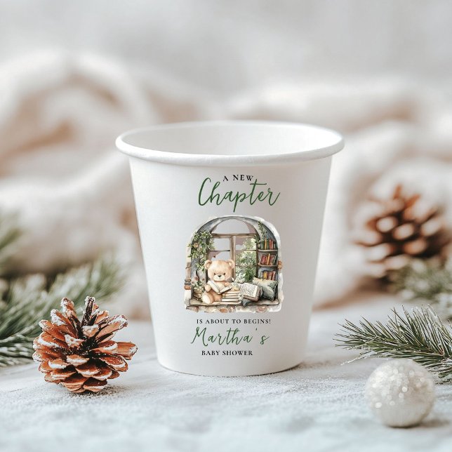 Storybook A New Chapter About Begins Baby Shower Paper Cups (Creator Uploaded)