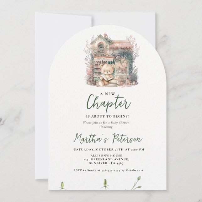 Storybook A New Chapter About toBegins Baby Shower Invitation (Front)