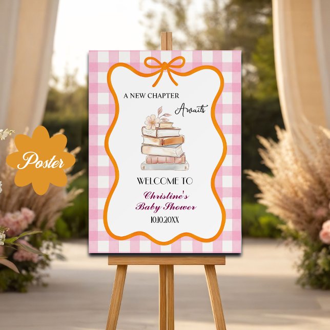 Storybook 'A New Chapter' Baby Shower Welcome Poster (Creator Uploaded)