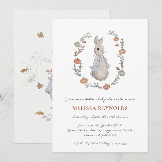 Storybook | Autumn Bunny Baby Shower Invitation (Front/Back)