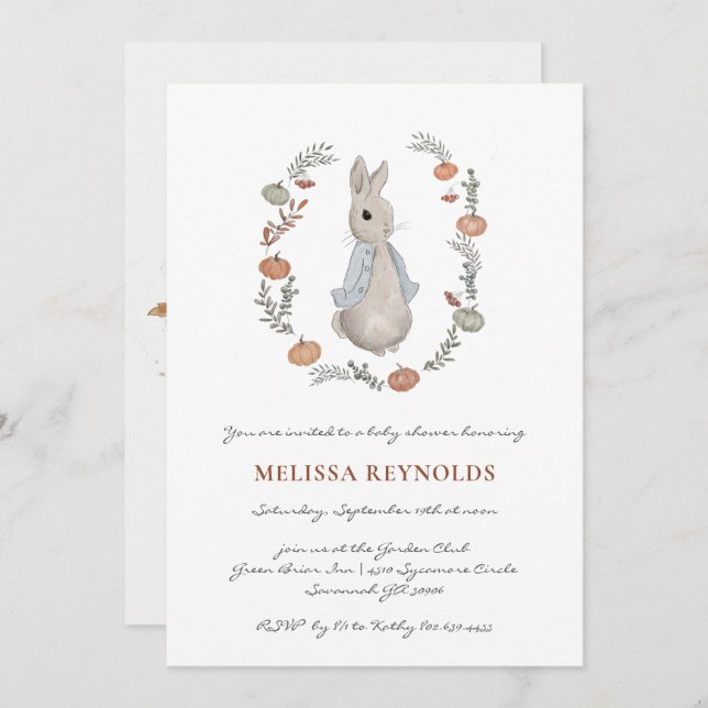 Storybook | Autumn Bunny Baby Shower Invitation (Front/Back)
