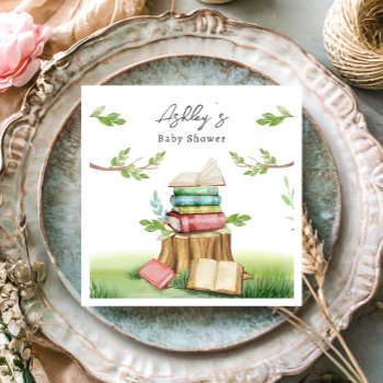 Storybook Baby Shower Book Books New Chapter  Napkins by Anietillustration at Zazzle