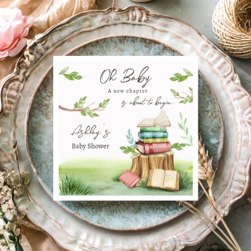 Storybook Baby Shower Book Books New Chapter  Napkins