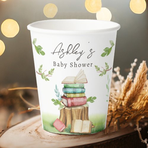 Storybook Baby Shower Book Books New Chapter  Paper Cups