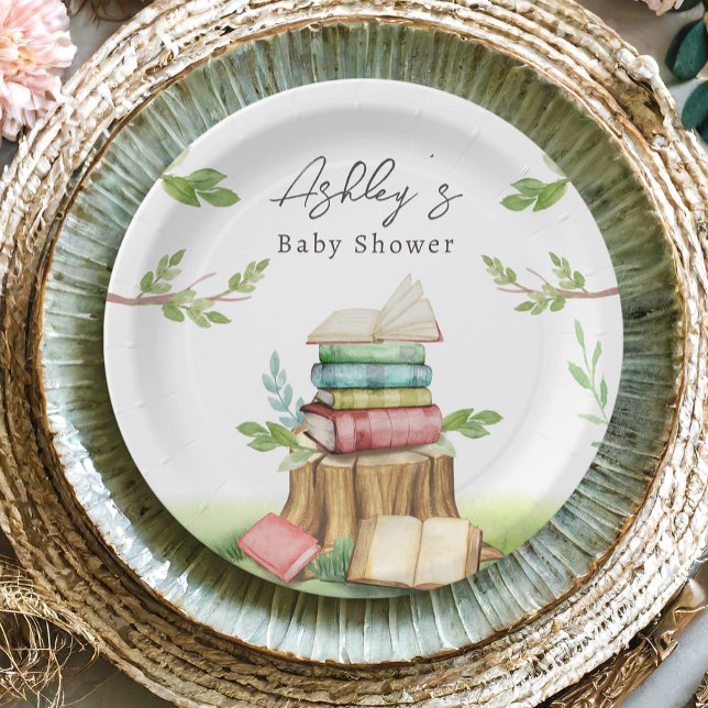 Storybook Baby Shower Book Books New Chapter  Paper Plates (Creator Uploaded)