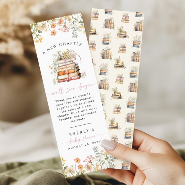 Storybook Baby Shower Bookmark Favor A New Chapter (Creator Uploaded)