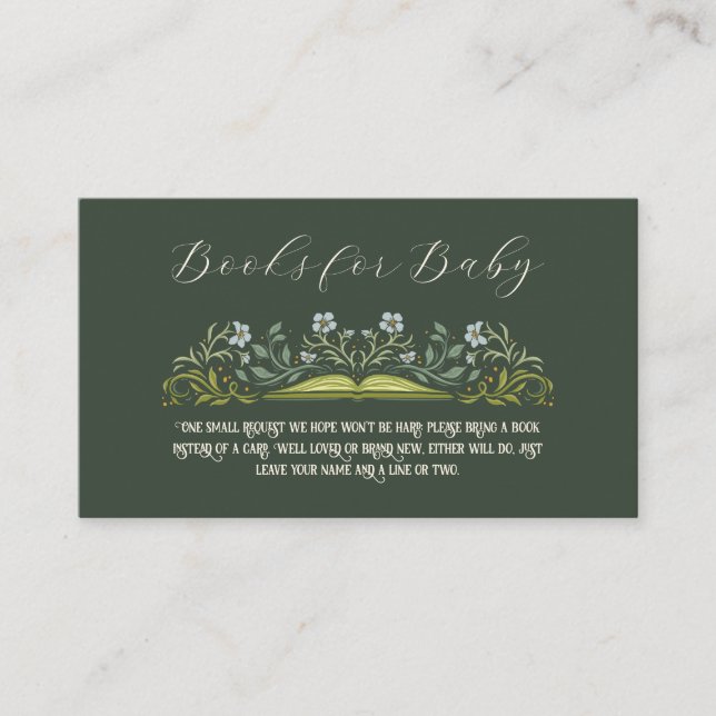 Storybook Baby Shower Books for Baby Insert Card (Front)