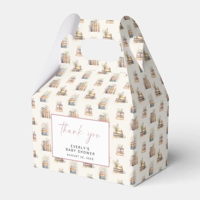 Storybook Baby Shower Favor Box Wildflower Girl (Front Side)