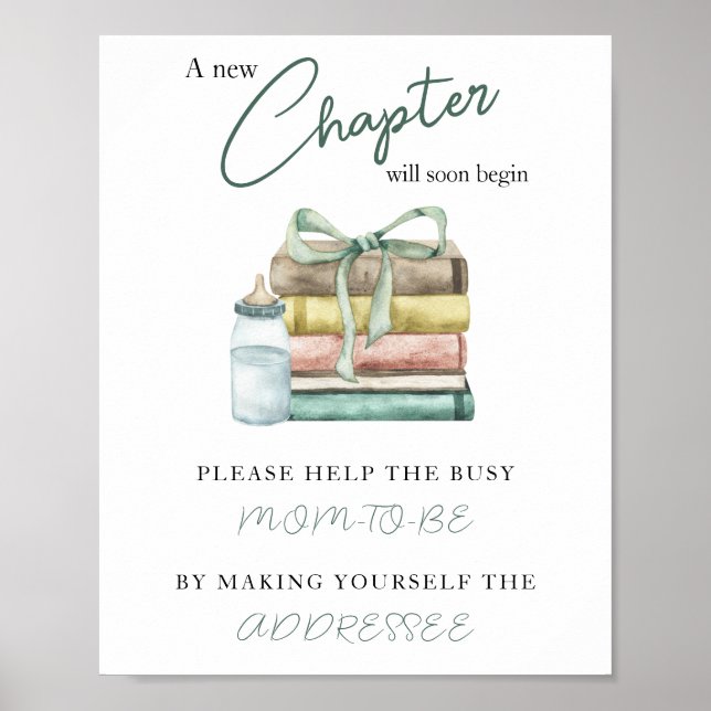 Storybook baby shower - Help the Busy Mom-to-Be  Poster (Front)