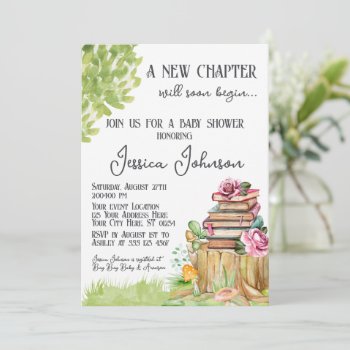 Storybook Baby Shower Invitation New Chapter Book by PuggyPrints at Zazzle
