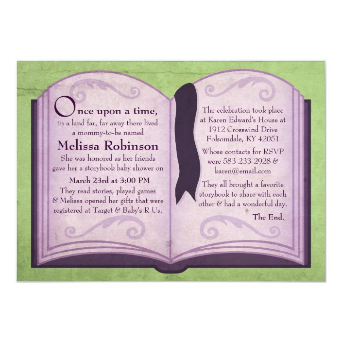 storybook baby shower invitations