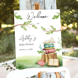 Storybook Baby Shower New Chapter Book Welcome Poster