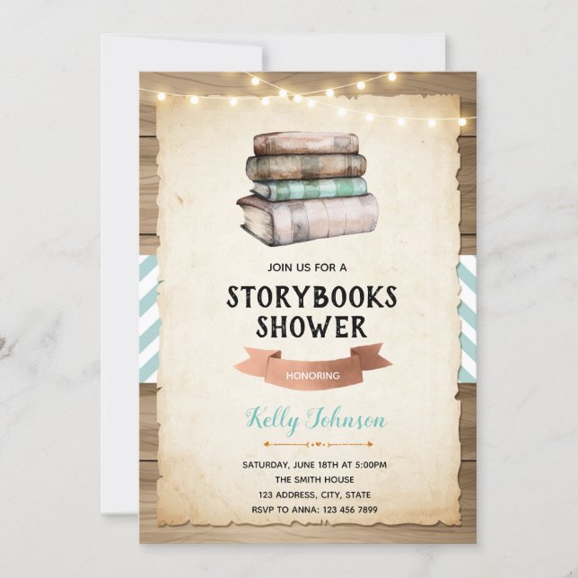 Storybook baby shower party invitation (Front)