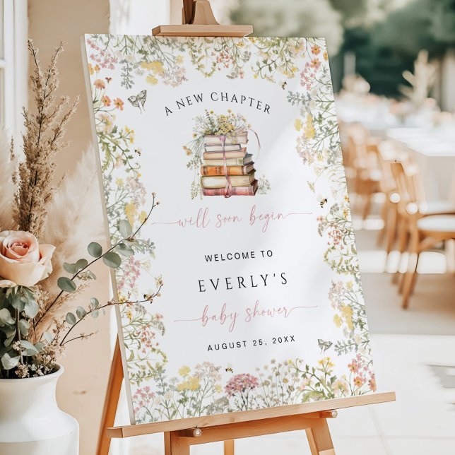 Storybook Baby Shower Welcome Sign Girl Wildflower (Creator Uploaded)
