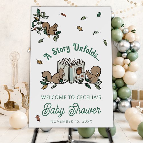 Storybook Baby Shower with Back Photo Welcome Sign