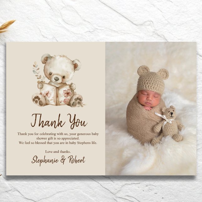  Storybook Bear Photo Baby Shower Thank You (Creator Uploaded)
