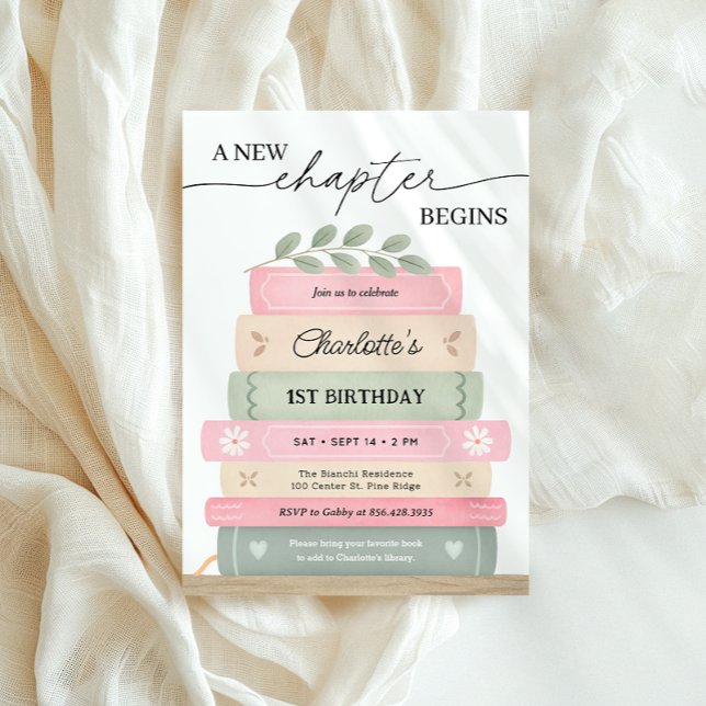 Storybook Birthday A New Chapter Begins Invitation (Creator Uploaded)