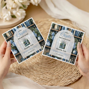 Storybook Blue Boy Library Book Baby Shower Napkins