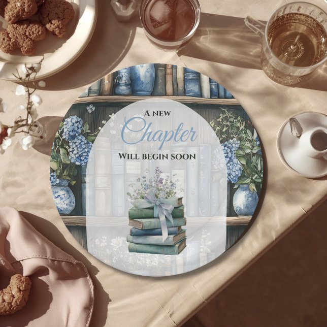 Storybook Blue Boy Library Book Baby Shower Paper Plates (Creator Uploaded)