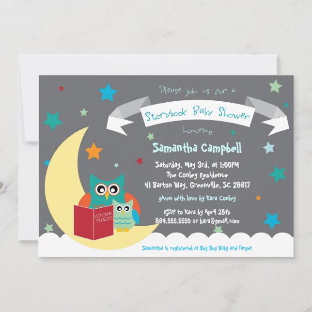 Storybook Book Baby Shower Invitation (Front)
