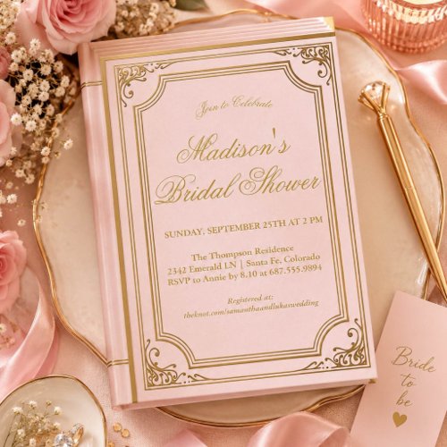storybook bridal  shower invitations a new chapter