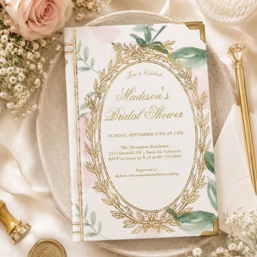 storybook bridal  shower invitations a new chapter