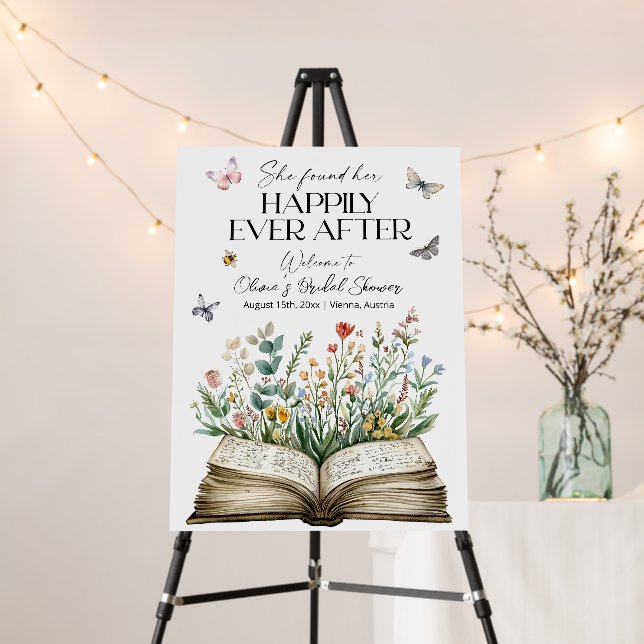 Storybook Bridal Shower Welcome Sign, New Chapter  Foam Board (In Situ (Stand))