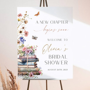 Storybook Bridal Shower Welcome Sign, New Chapter  Foam Board