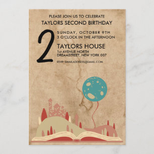 Storybook Castle Fairy Tale Vintage Birthday Party Invitation